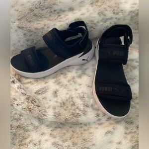 Puma Black and white platform sandals